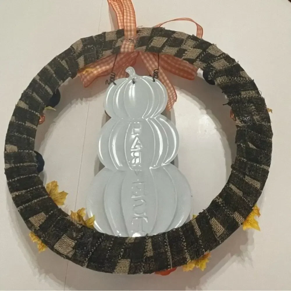 Happy Harvest Pumpkin Wreath Fall Autumn Decor 18
